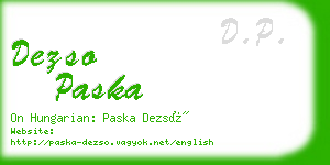 dezso paska business card